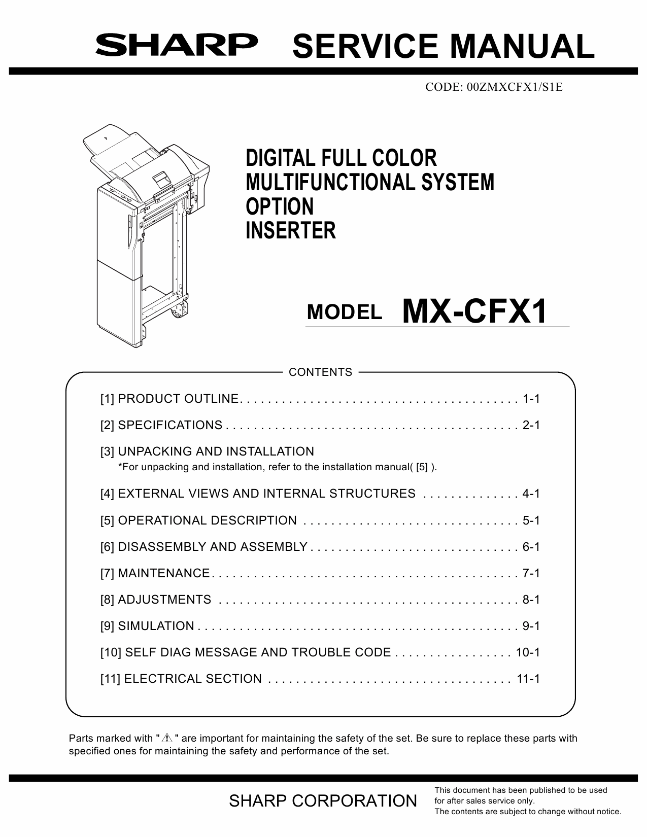 SHARP MX CFX1 Service Manual-1